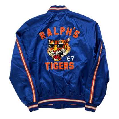 Polo Ralph Lauren Blue Satin Varsity Moon Shot Tigers Letterman Jacket - S