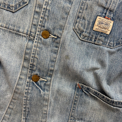 Denim & Supply Distressed Denim Engineer Jacket Railroad Workwear - S