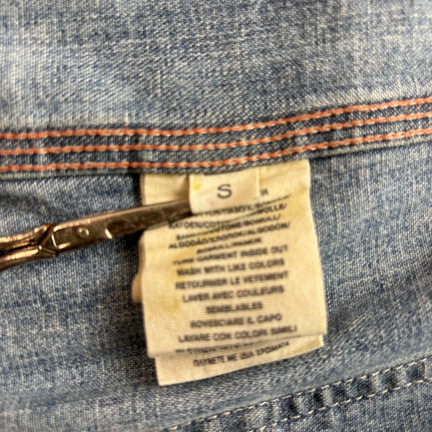 Denim & Supply Distressed Denim Engineer Jacket Railroad Workwear - S