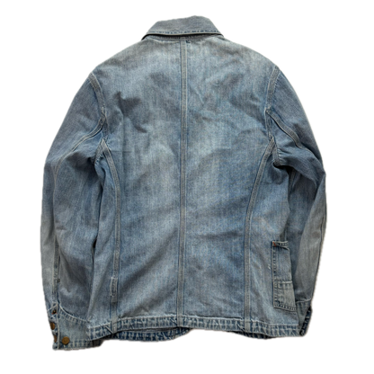 Denim & Supply Distressed Denim Engineer Jacket Railroad Workwear - S