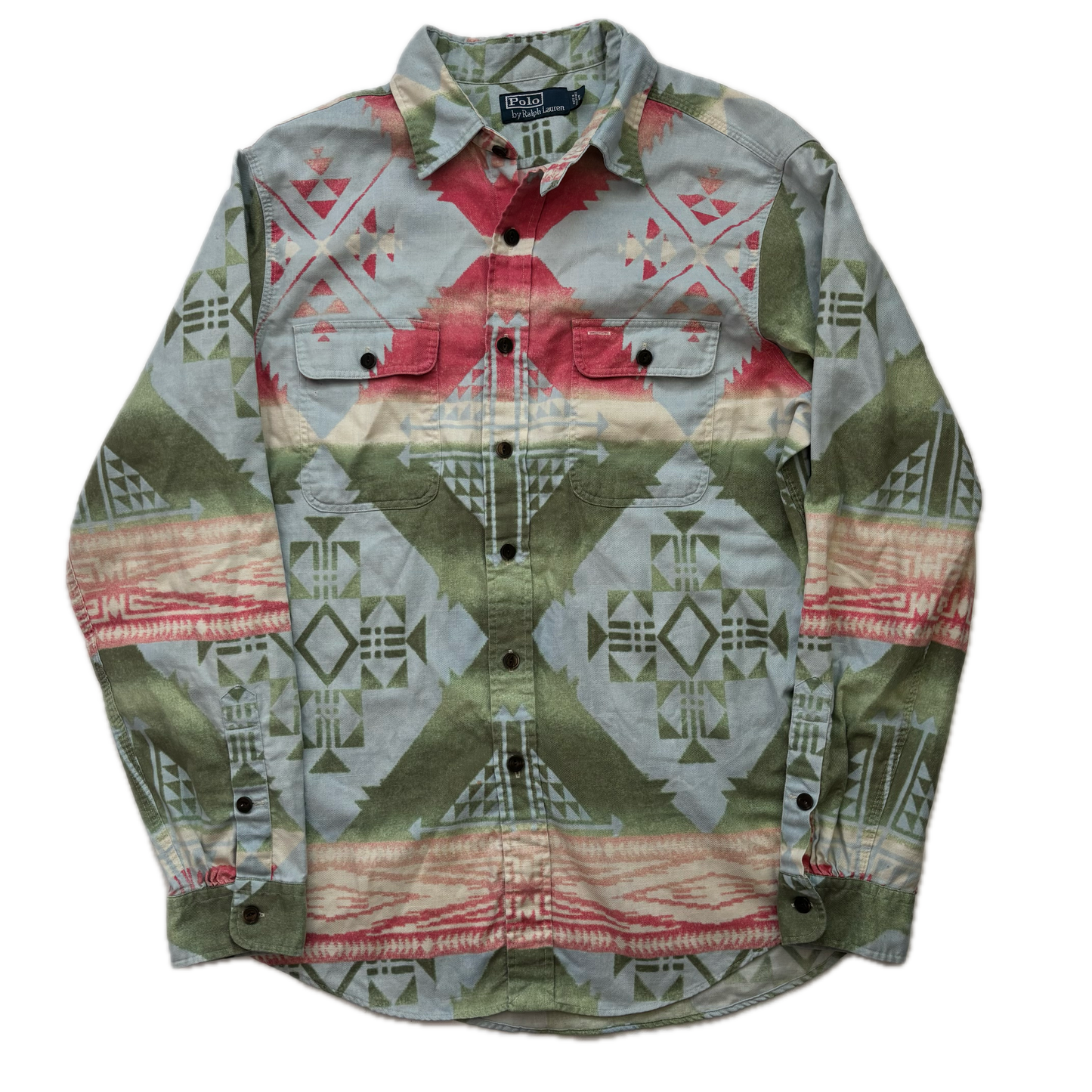 Polo Ralph Lauren Blue Green Aztec Beacon Shirt - L