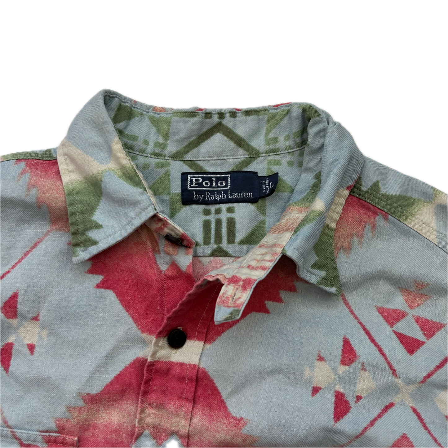 Polo Ralph Lauren Blue Green Aztec Beacon Shirt - L