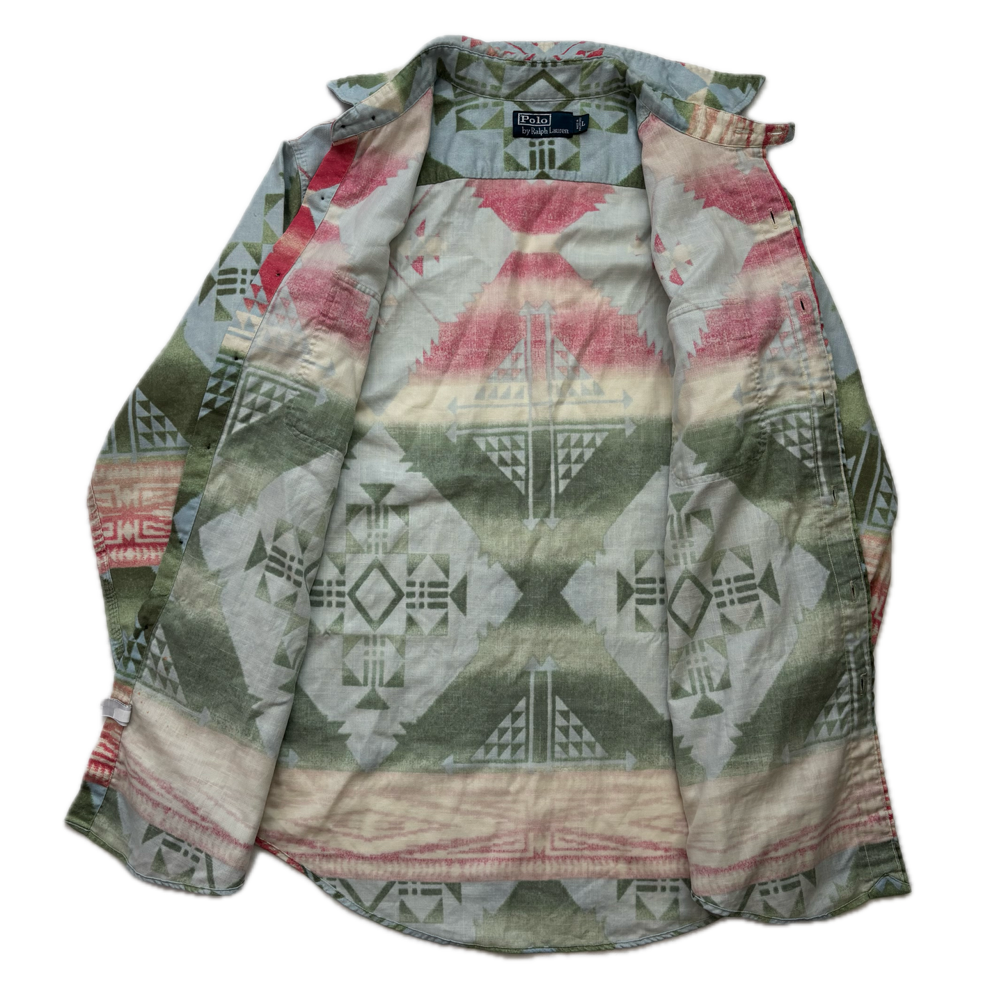 Polo Ralph Lauren Blue Green Aztec Beacon Shirt - L