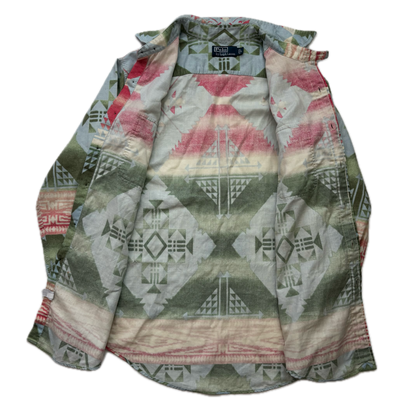 Polo Ralph Lauren Blue Green Aztec Beacon Shirt - L