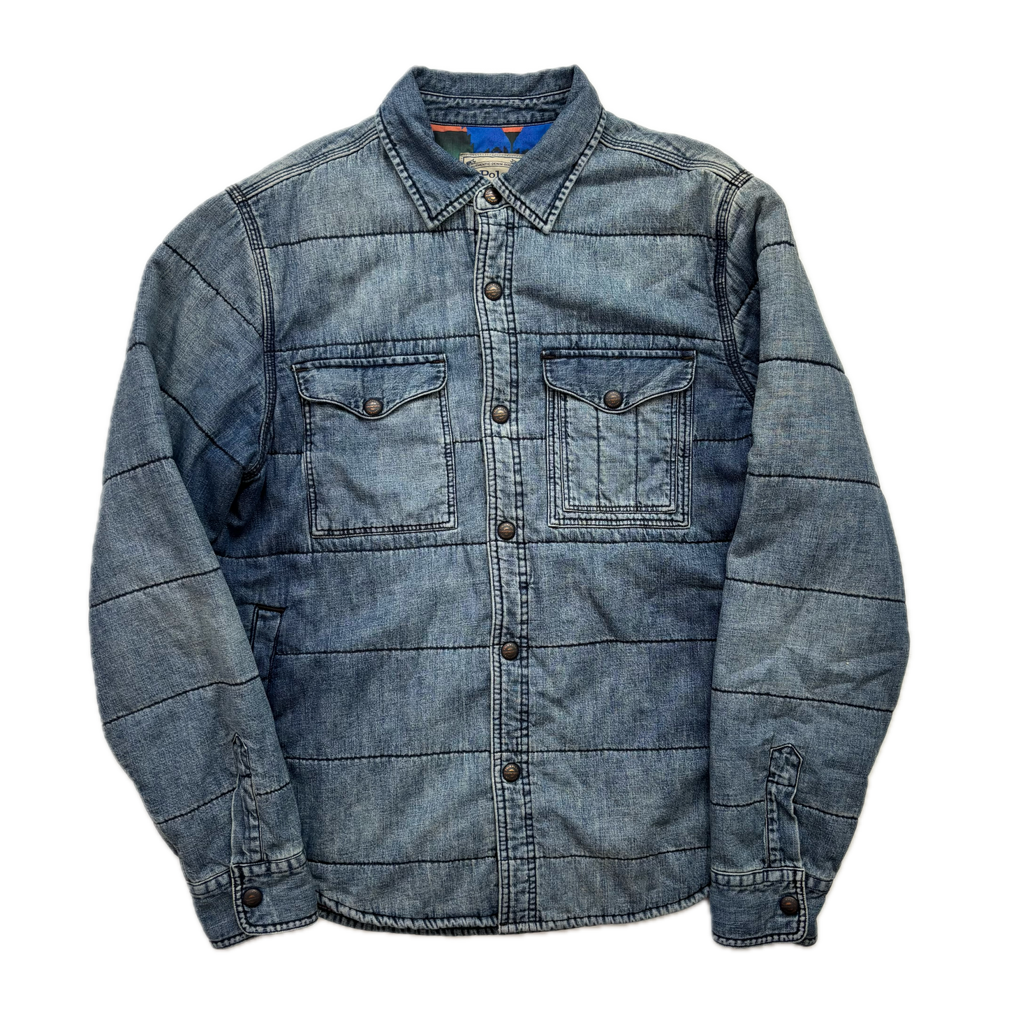 Polo Ralph Lauren Denim Aztec Quilt Lined Over Shirt Indigo (Cotton) - M