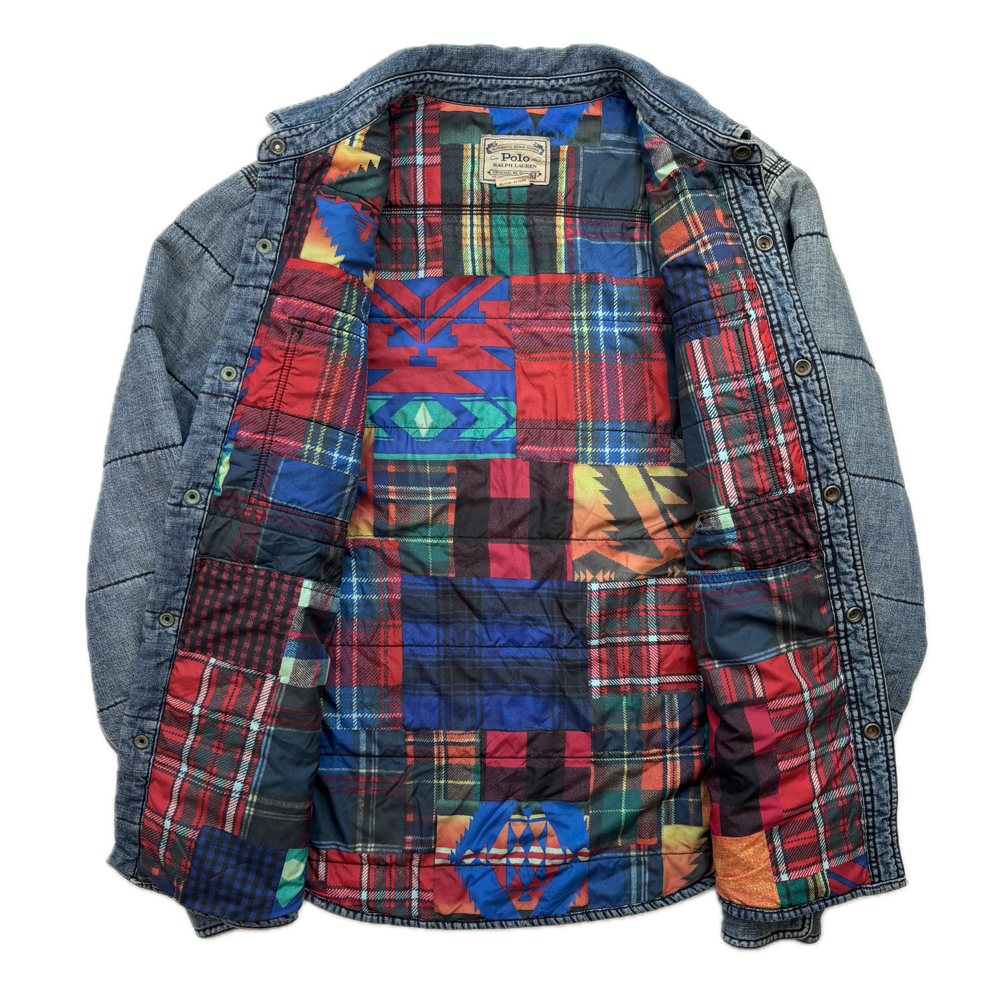 Polo Ralph Lauren Denim Aztec Quilt Lined Over Shirt Indigo (Cotton) - M
