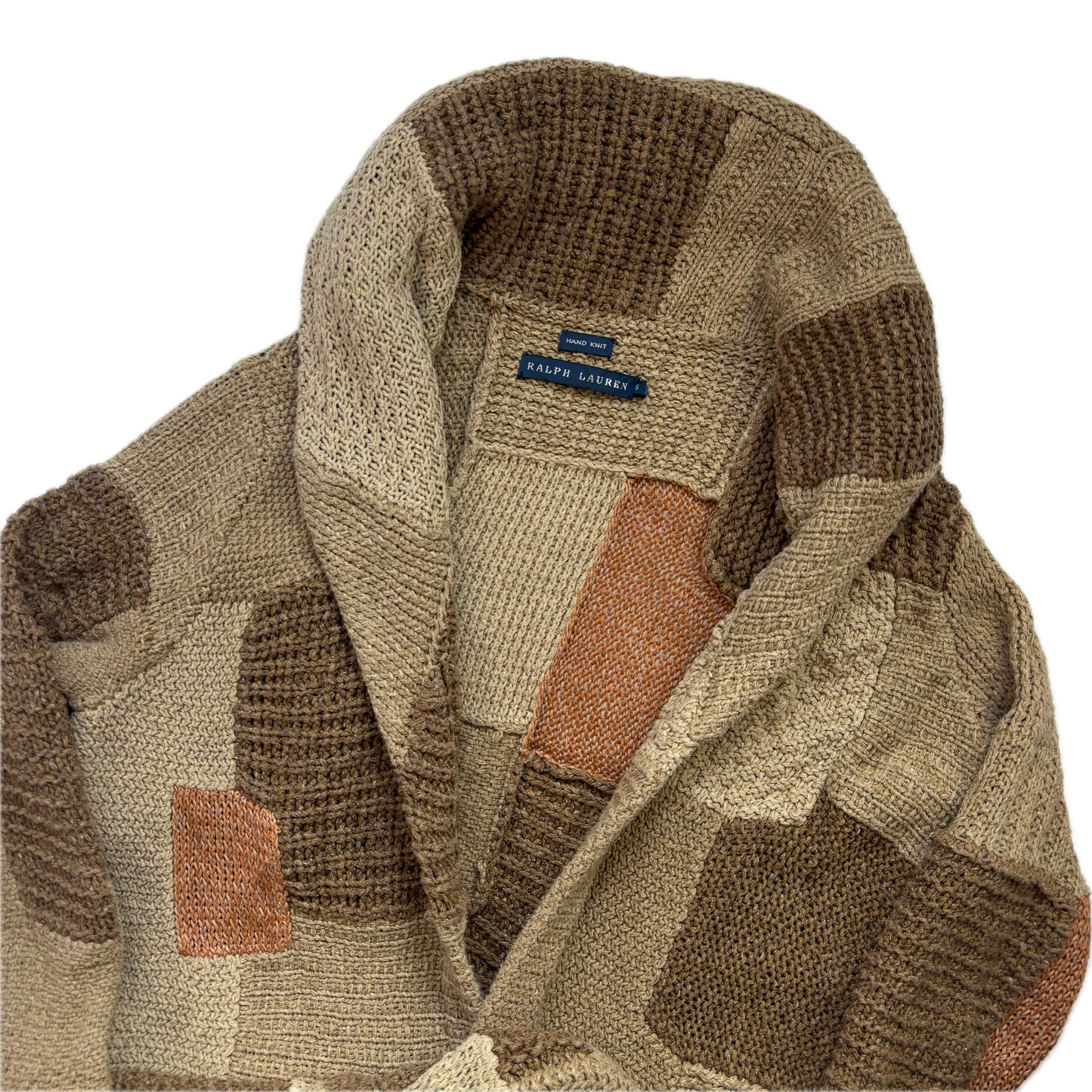 Ralph Lauren Patchwork Cardigan Belted Long Robe - S