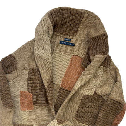 Ralph Lauren Patchwork Cardigan Belted Long Robe - S