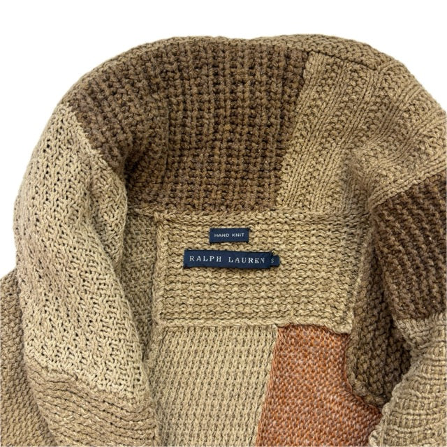 Ralph Lauren Patchwork Cardigan Belted Long Robe - S