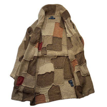 Ralph Lauren Patchwork Cardigan Belted Long Robe - S