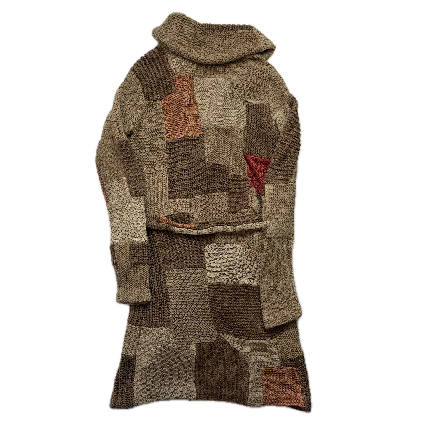 Ralph Lauren Patchwork Cardigan Belted Long Robe - S
