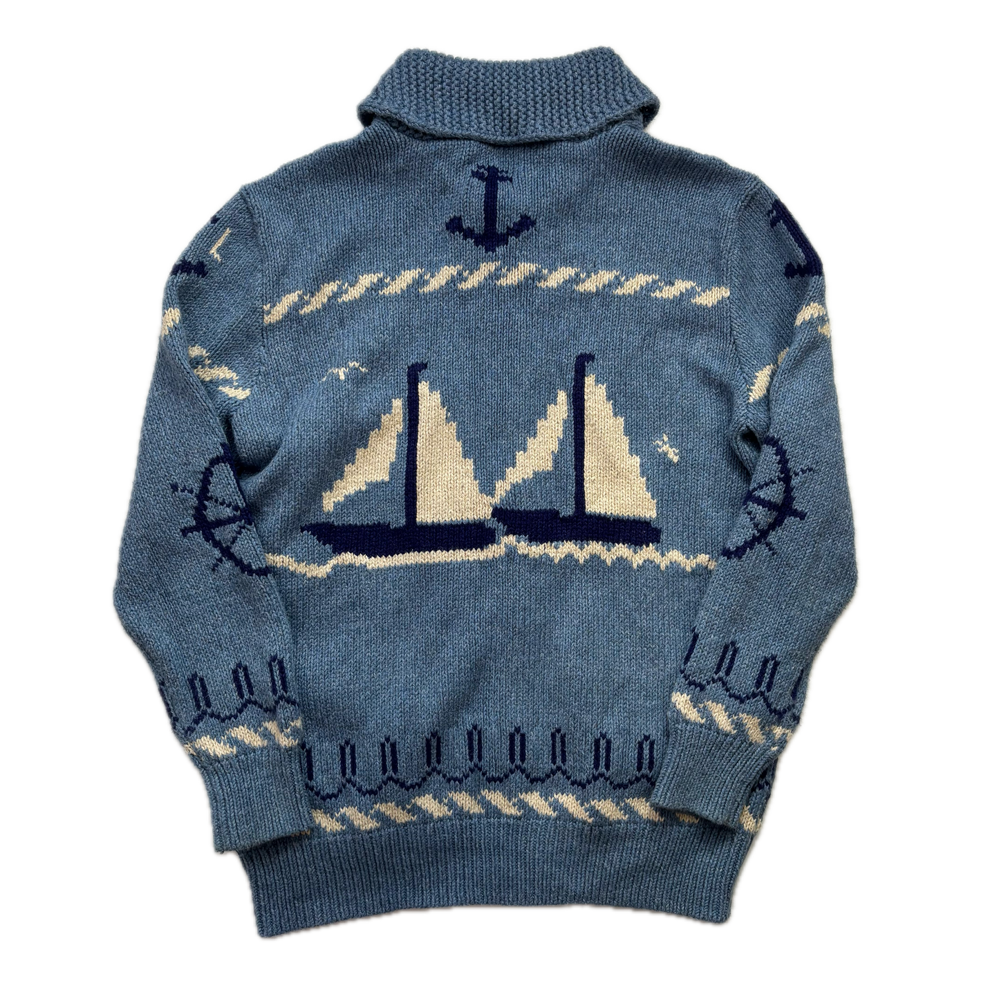 Polo Ralph Lauren Sailboat Nautical Cardigan (Cotton Linen) - M