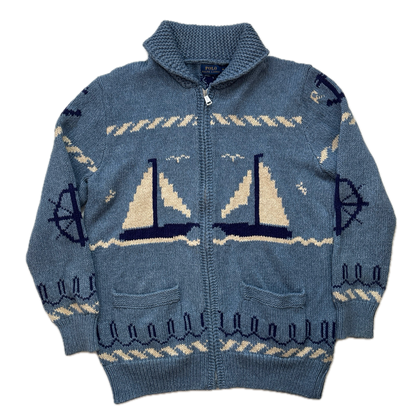 Polo Ralph Lauren Sailboat Nautical Cardigan (Cotton Linen) - M