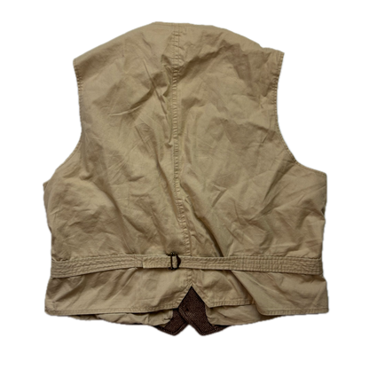 Polo Ralph Lauren Brown Tweed Herringbone Waistcoat (Wool Cotton) - XL