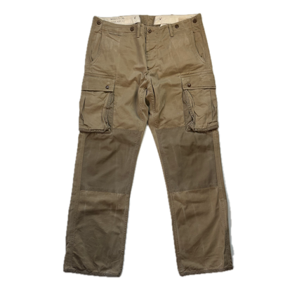 Polo Ralph Lauren Beige Parachute Jumper Double Knee Cargo Trouser Utility Pants - 36x32