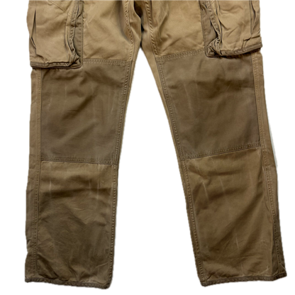 Polo Ralph Lauren Beige Parachute Jumper Double Knee Cargo Trouser Utility Pants - 36x32