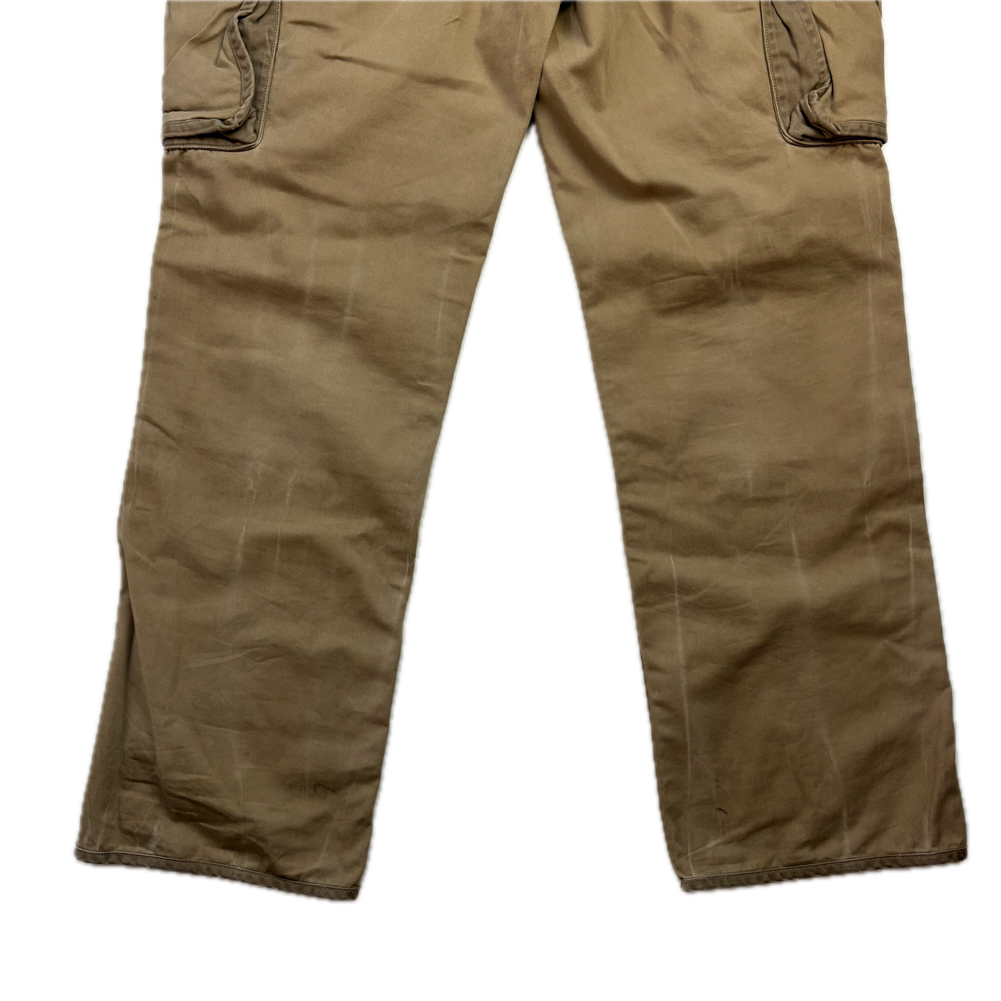 Polo Ralph Lauren Beige Parachute Jumper Double Knee Cargo Trouser Utility Pants - 36x32