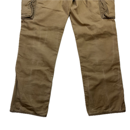 Polo Ralph Lauren Beige Parachute Jumper Double Knee Cargo Trouser Utility Pants - 36x32