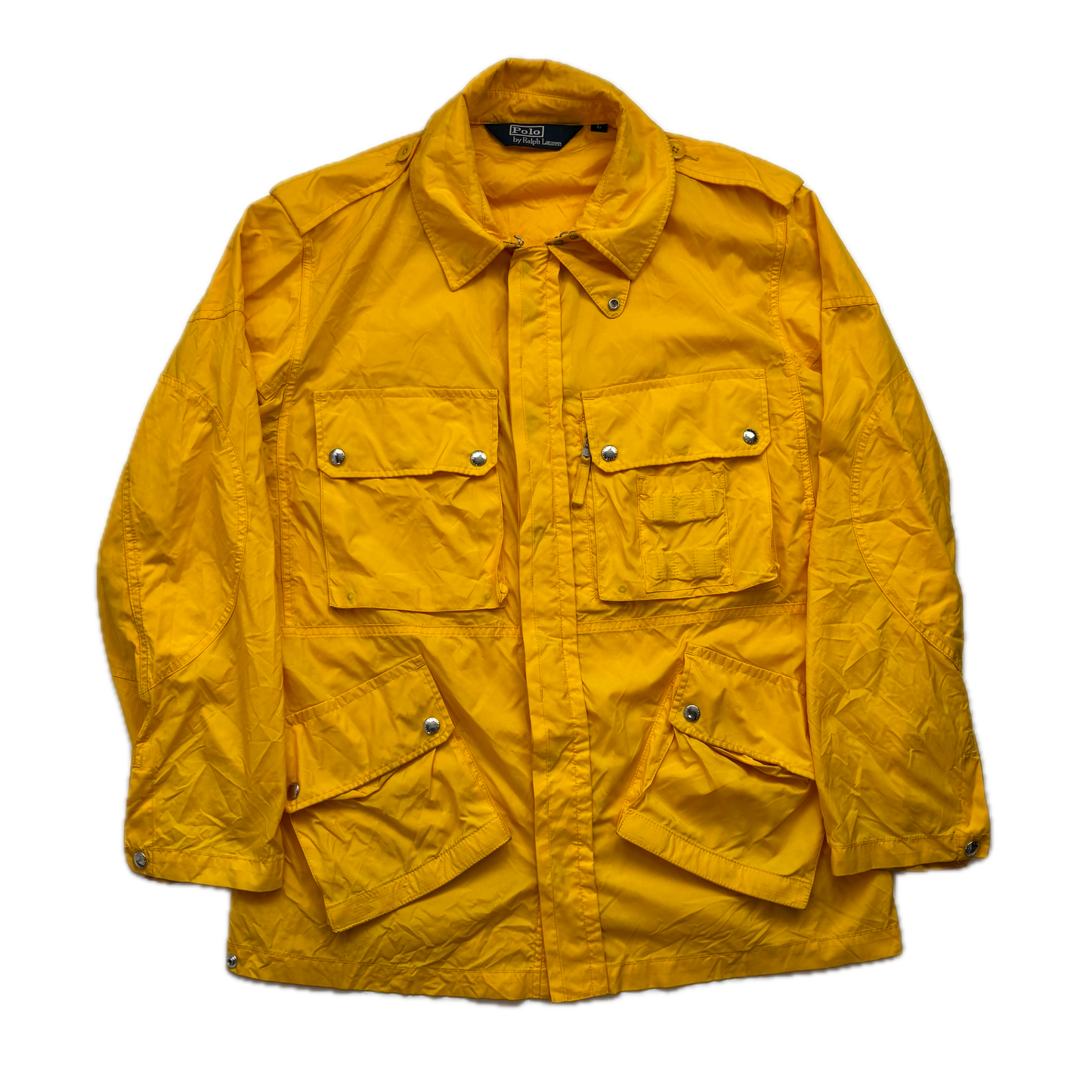 Polo Ralph Lauren Yellow Combat Jacket Tropical Military Parka - L