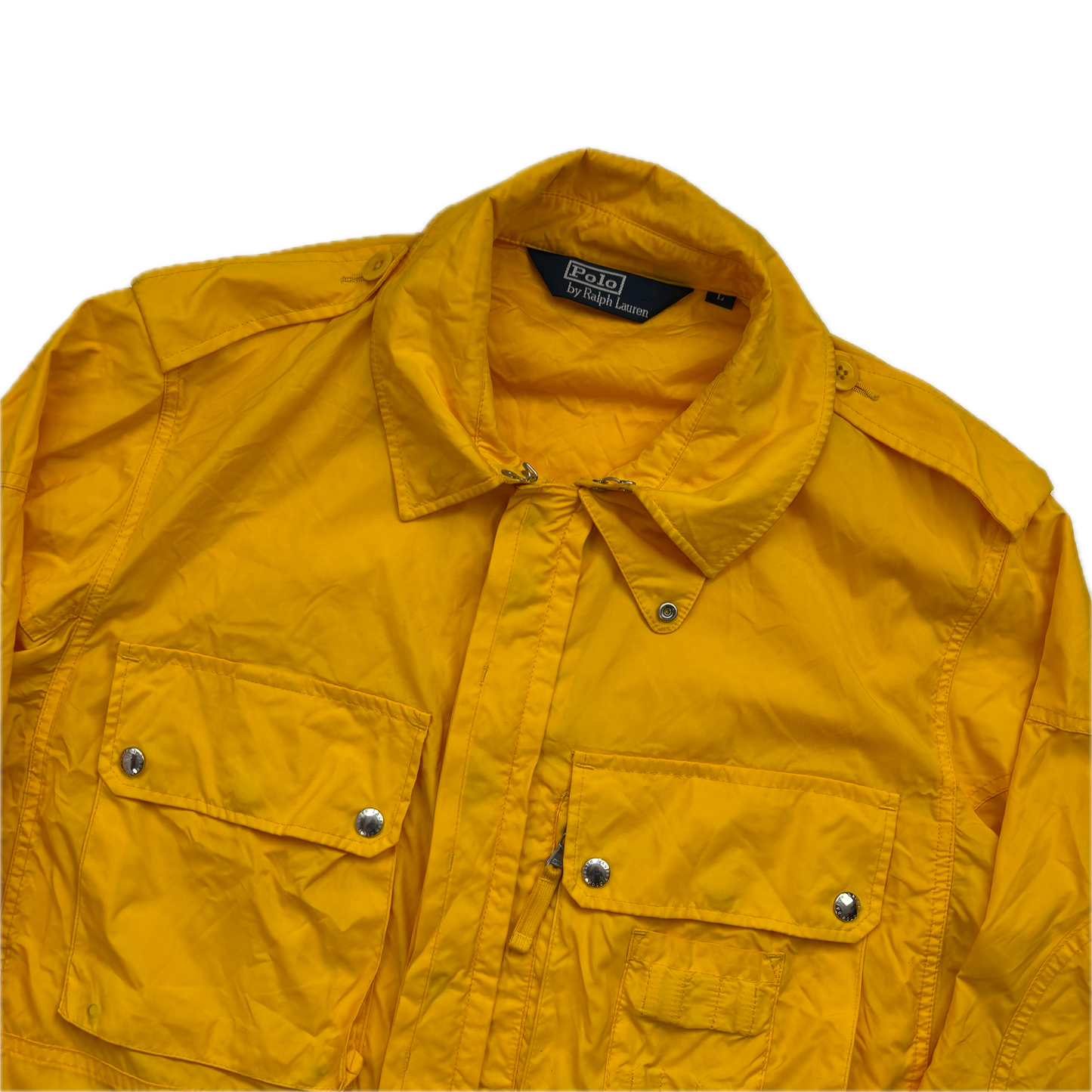 Polo Ralph Lauren Yellow Combat Jacket Tropical Military Parka - L