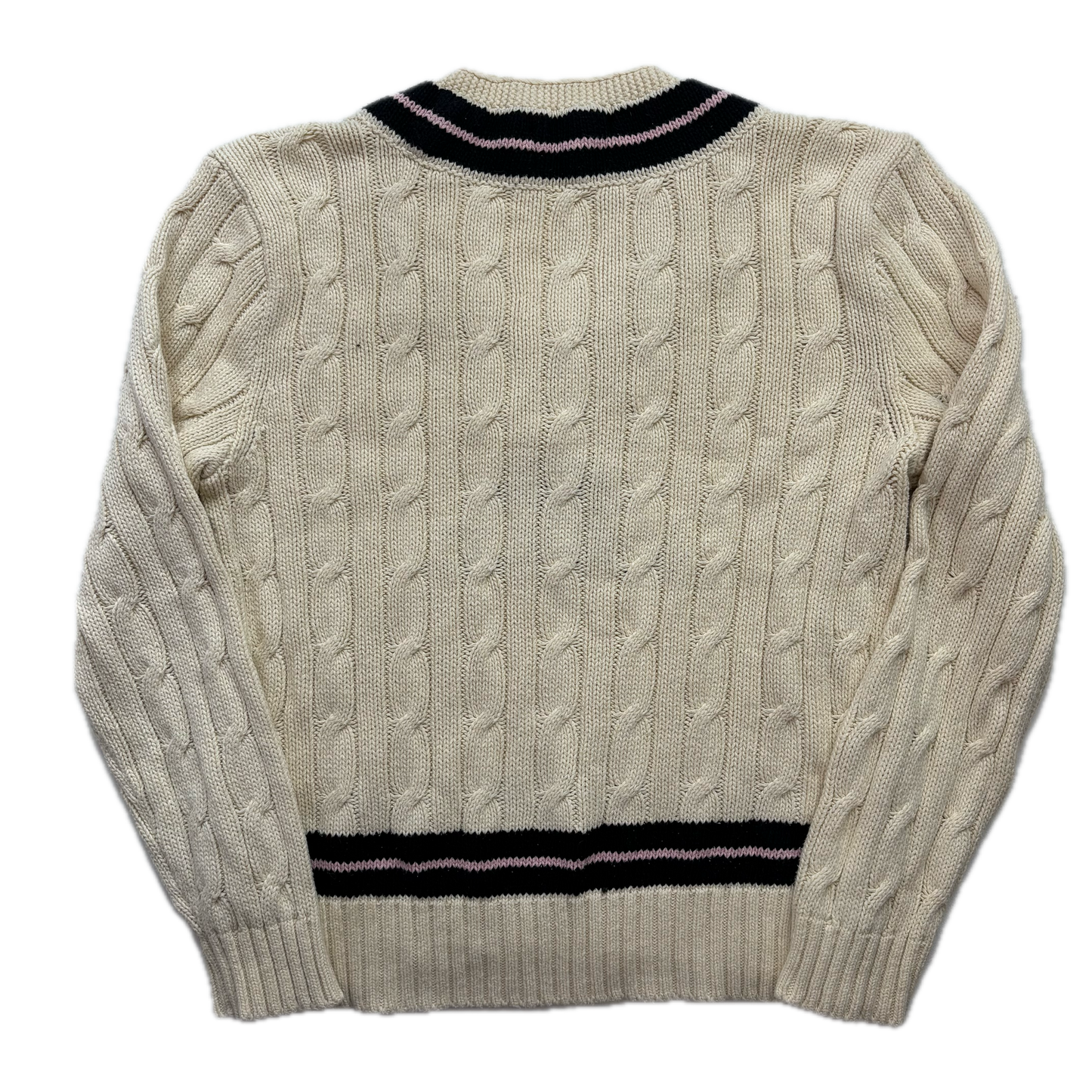 Polo Ralph Lauren Cream PRLC Cricket Jumper Cableknit (Cotton)- M
