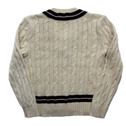 Polo Ralph Lauren Cream PRLC Cricket Jumper Cableknit (Cotton)- M