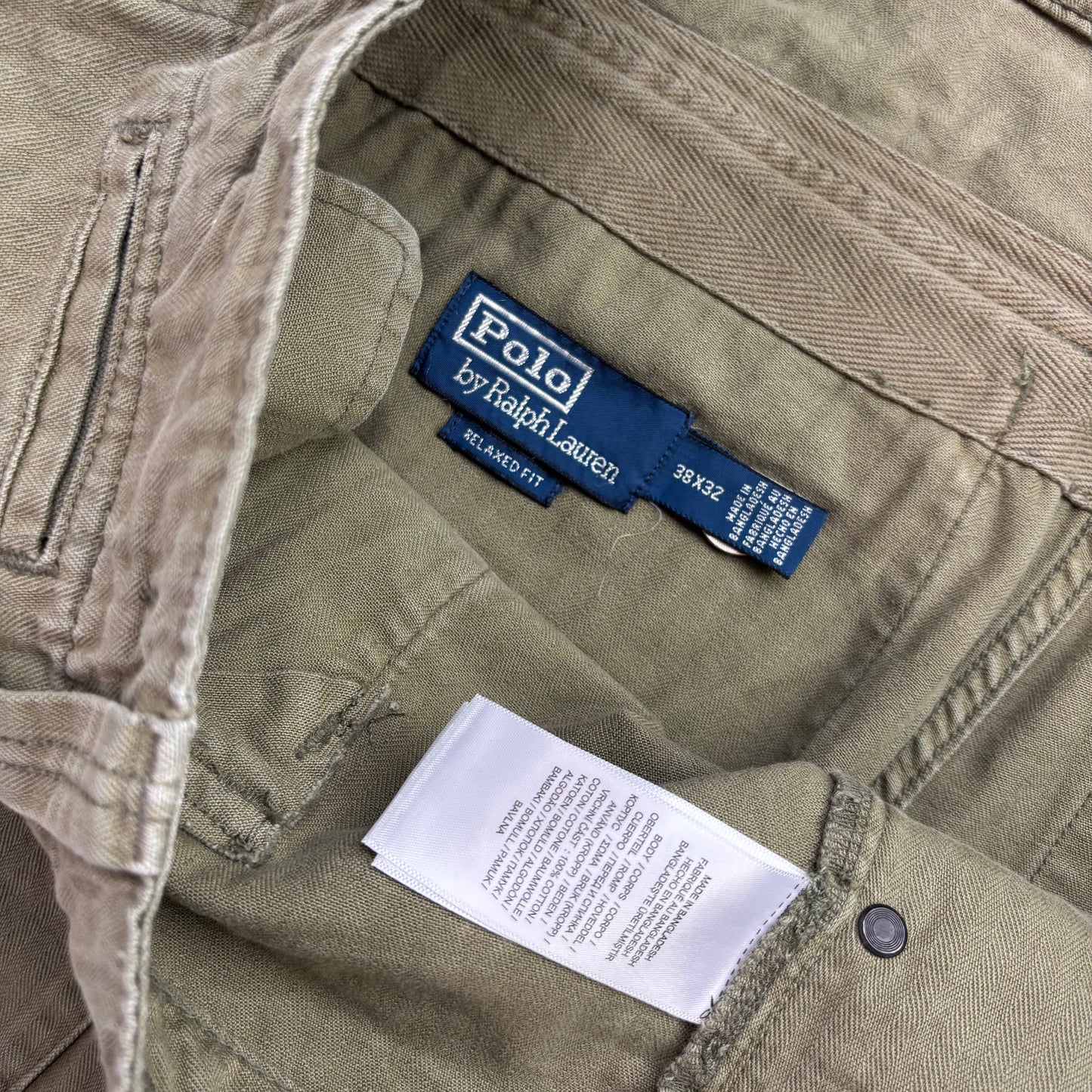 Polo Ralph Lauren Green Field Cargo Trouser Military Utility Pants Relaxed Fit - 38x32