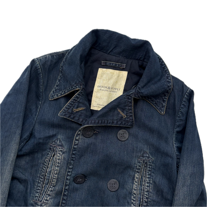 Denim & Supply Denim Pea Coat Double Breast Jacket - S