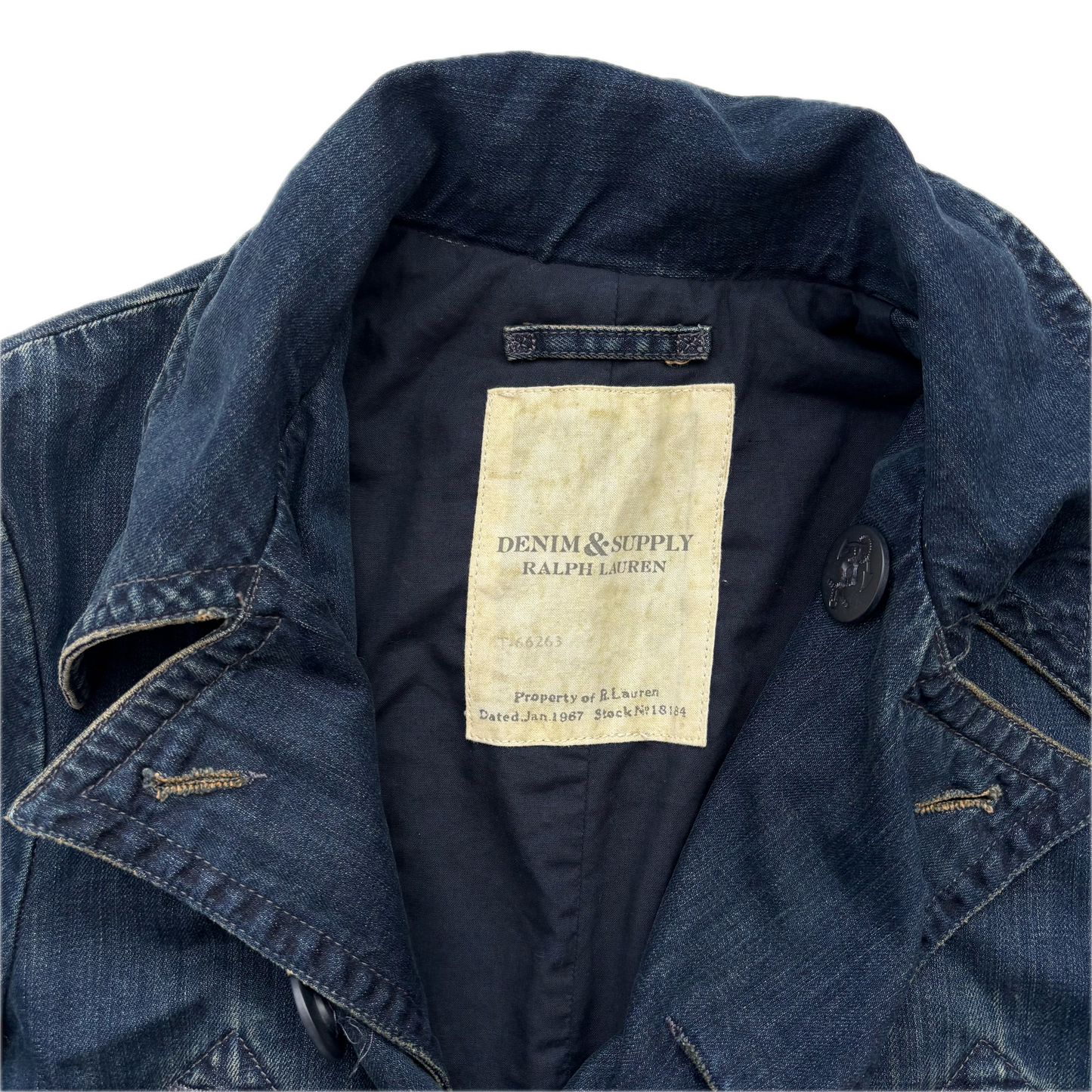 Denim & Supply Denim Pea Coat Double Breast Jacket - S