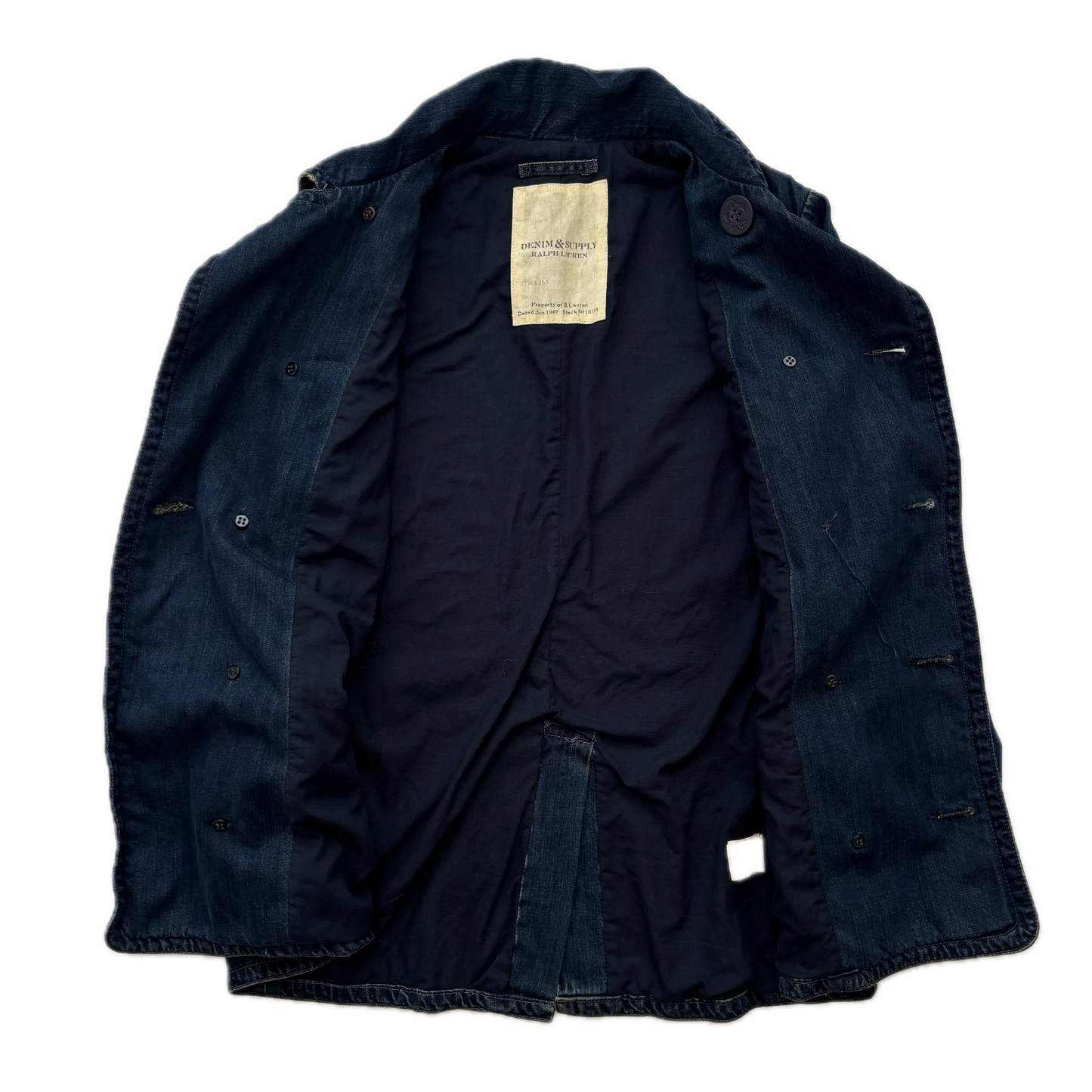 Denim & Supply Denim Pea Coat Double Breast Jacket - S
