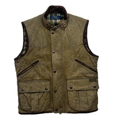 Polo Ralph Lauren Waxed Oil Cloth Utility Hunting Vest - L