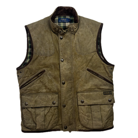 Polo Ralph Lauren Waxed Oil Cloth Utility Hunting Vest - L