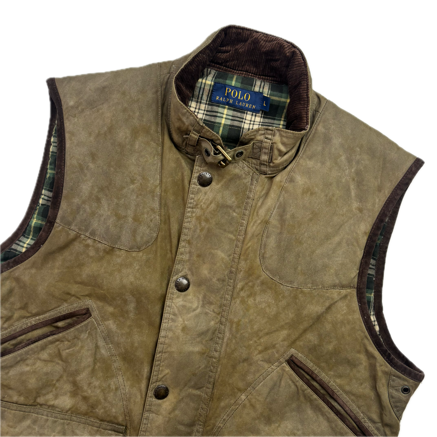 Polo Ralph Lauren Waxed Oil Cloth Utility Hunting Vest - L