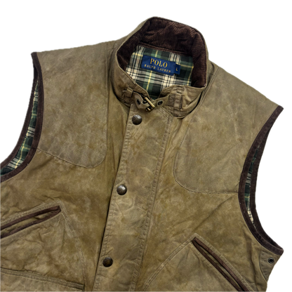 Polo Ralph Lauren Waxed Oil Cloth Utility Hunting Vest - L