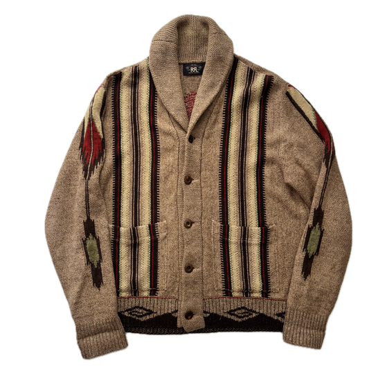 RRL Chimayo Shawl Cardigan Ranch Aztec Southwestern (Linen Cotton Silk Wool) - XXL
