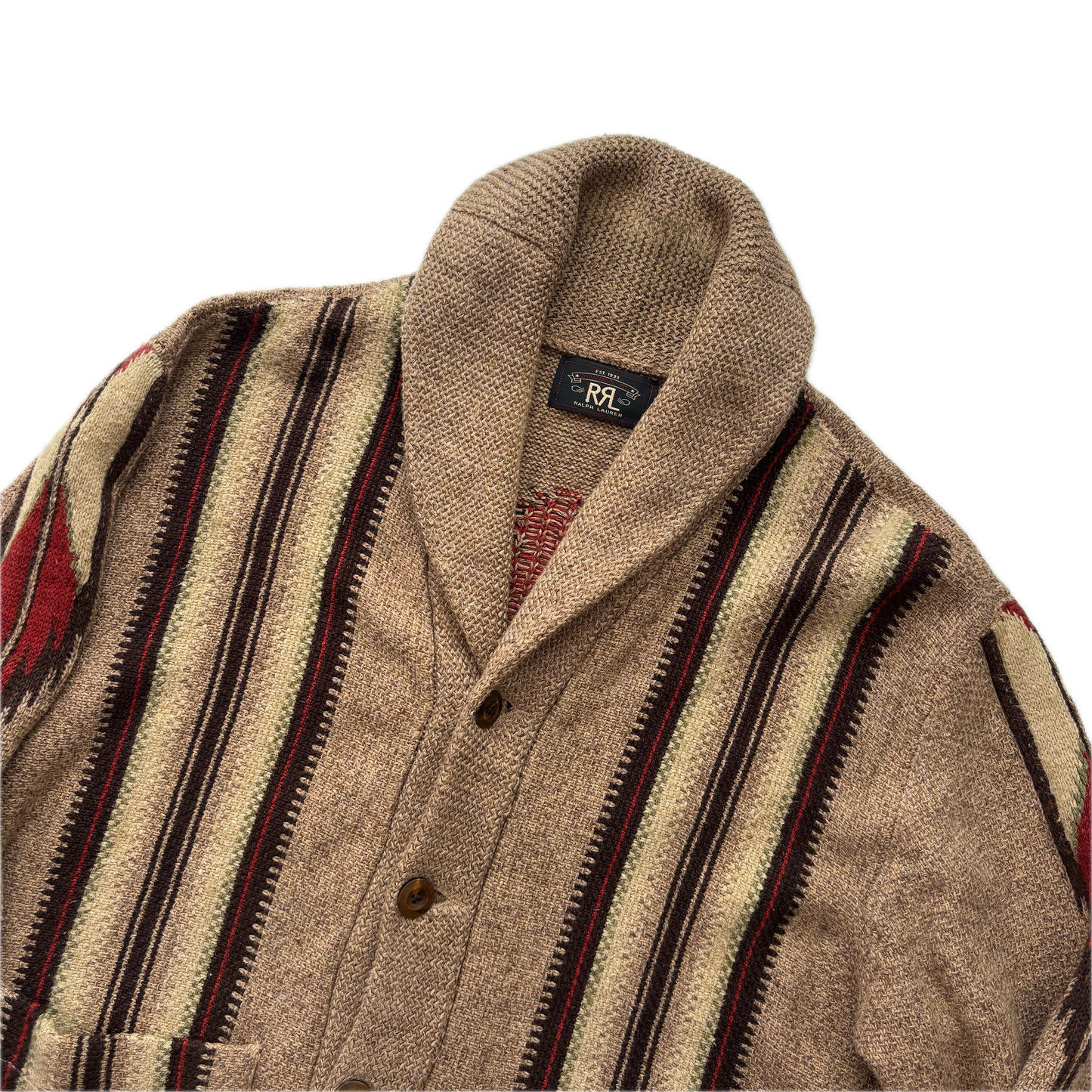 RRL Chimayo Shawl Cardigan Ranch Aztec Southwestern (Linen Cotton Silk Wool) - XXL