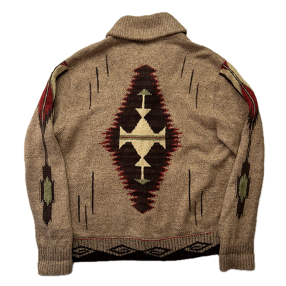 RRL Chimayo Shawl Cardigan Ranch Aztec Southwestern (Linen Cotton Silk Wool) - XXL