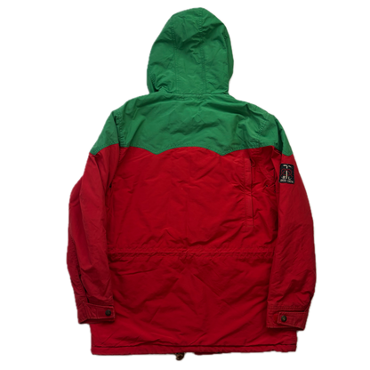 Polo Ralph Lauren Red Green Mountain Parka Lined Jacket Hooded - M