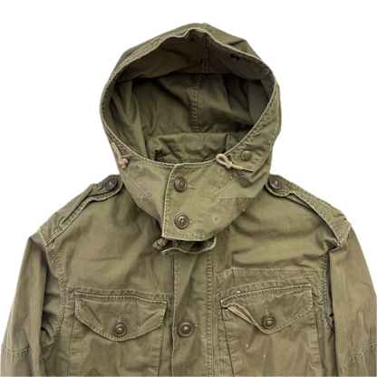 Polo Ralph Lauren Green Field Jacket Faux Fur Lined Army Military - S