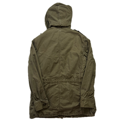 Polo Ralph Lauren Green Field Jacket Faux Fur Lined Army Military - S