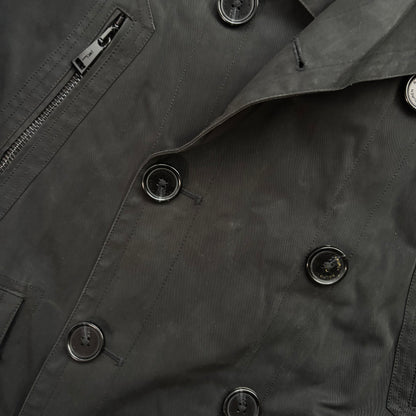 Polo Ralph Lauren Black Double Breasted Rain Mac Coat Trench - L