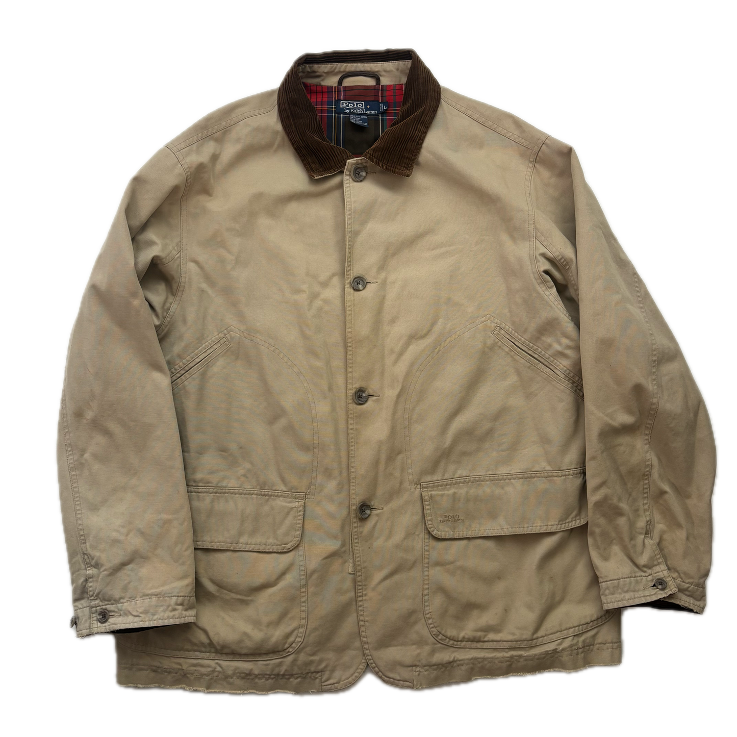 Polo Ralph Lauren Beige Barn Jacket Plaid Lined - L