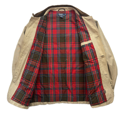 Polo Ralph Lauren Beige Barn Jacket Plaid Lined - L