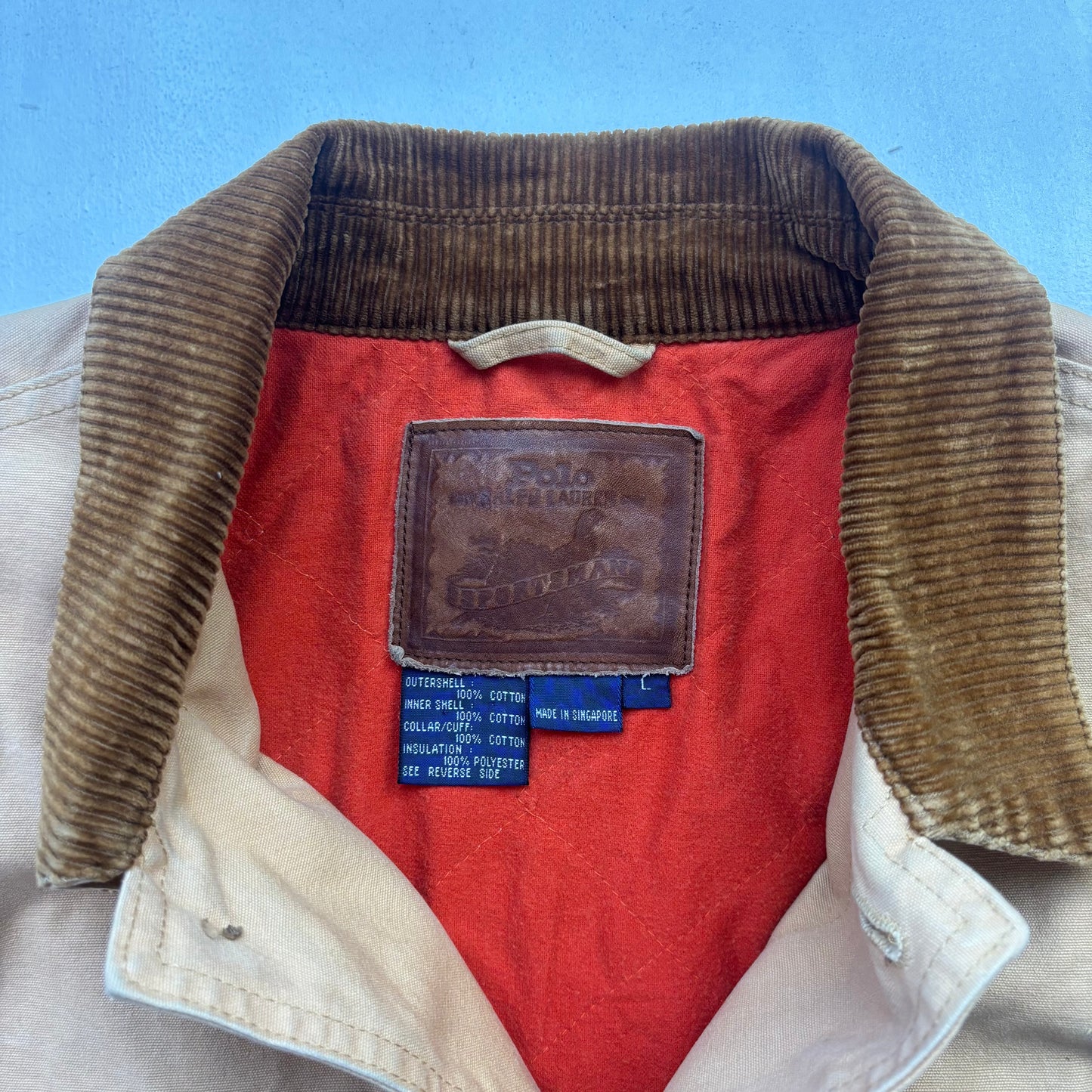 Polo Ralph Lauren Sportsman Tan Barn Jacket Quilt Lined - L