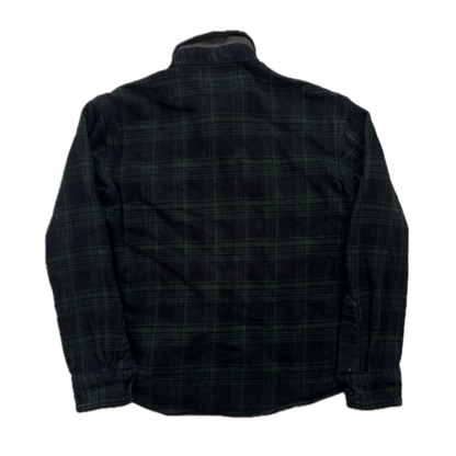 RRL Green Black Plaid Brushed Plaid Work Shirt (Cotton Linen) - M (S)