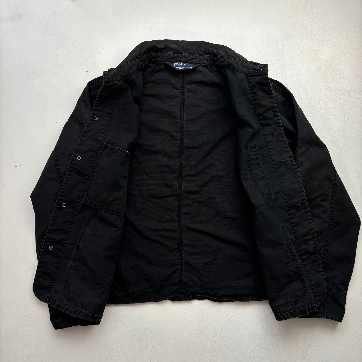 Polo Ralph Lauren Distressed Black Denim Chore Jacket - XL