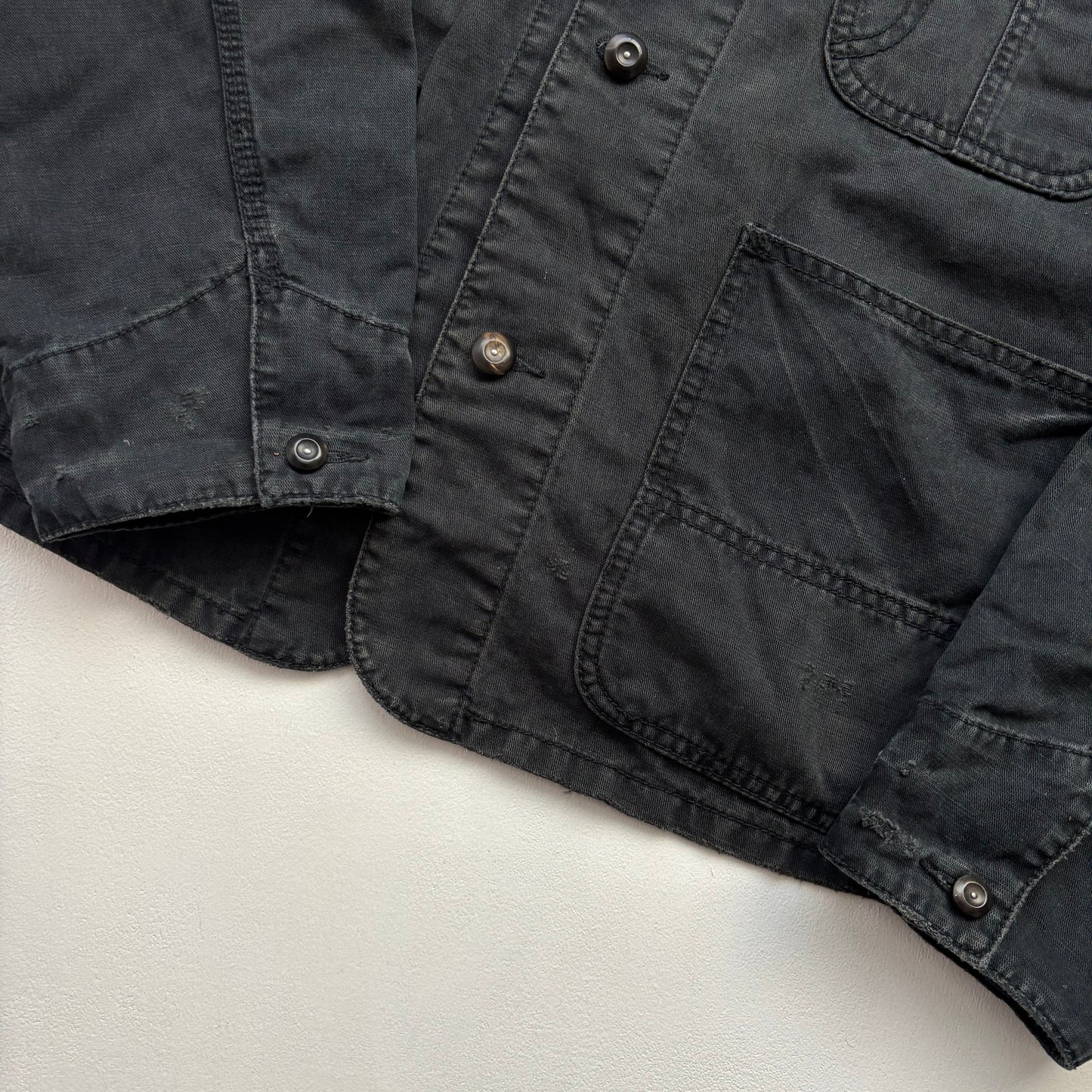 Polo Ralph Lauren Distressed Black Denim Chore Jacket - XL