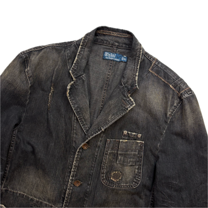 Polo Ralph Lauren Distressed Denim Sports Coat Patchwork Jacket - XL