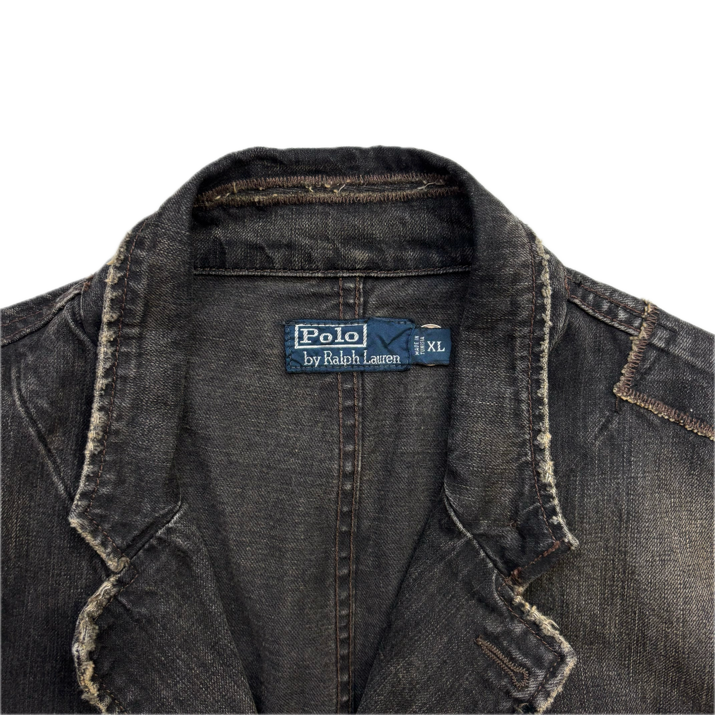 Polo Ralph Lauren Distressed Denim Sports Coat Patchwork Jacket - XL