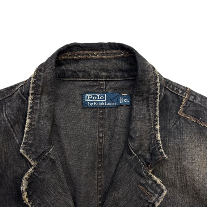 Polo Ralph Lauren Distressed Denim Sports Coat Patchwork Jacket - XL